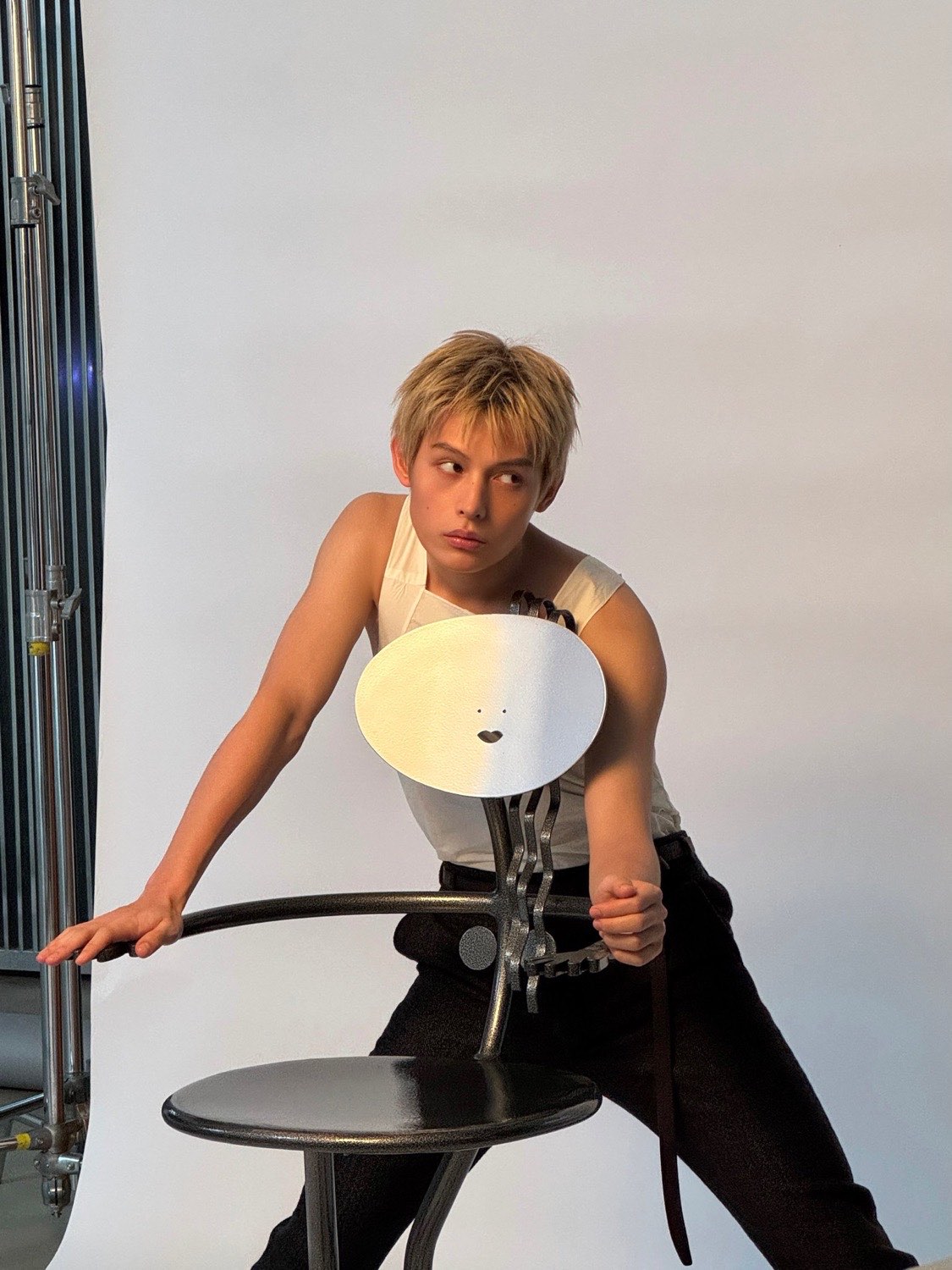 James of CORTIS on set at the Vogue Man Korea shoot